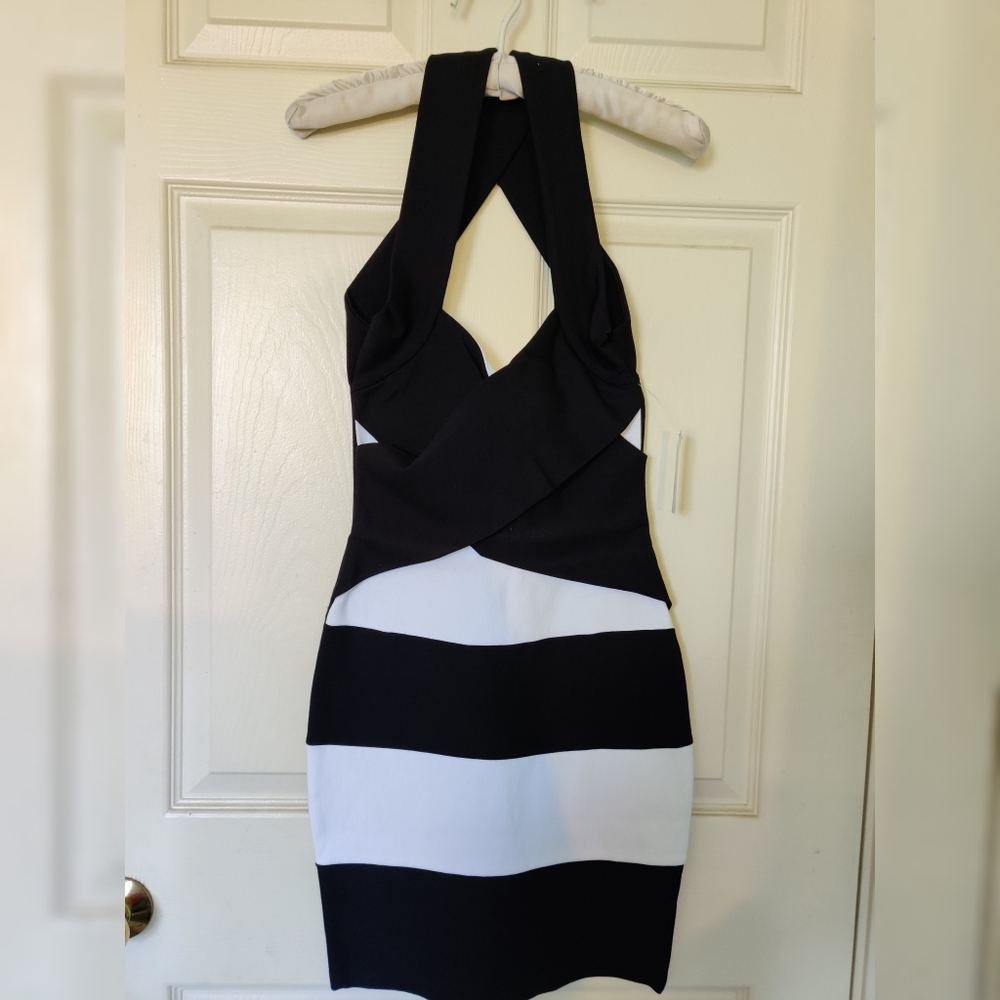 Foreign Exchange - Black & White Bodycon Dress